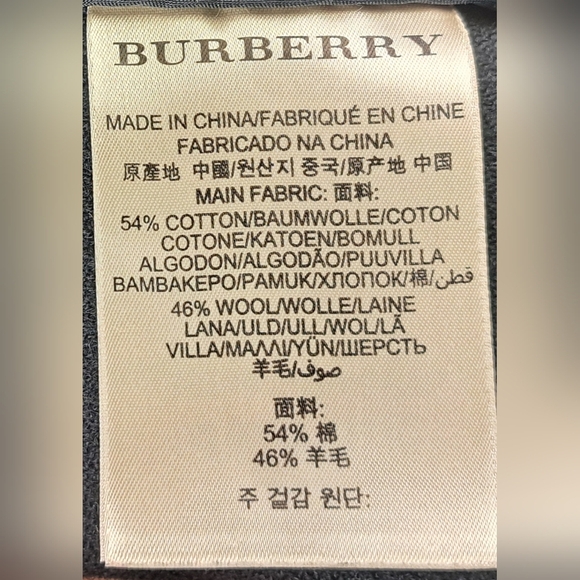 Burberry Double Breasted Pea Coat Winter Jacket Wool Check Plaid Plus Sz 14 US - Picture 12 of 15